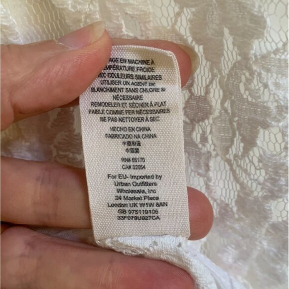 Free People Lace Back Burnout Striped Shirt XS Oversized White - Picture 7 of 7